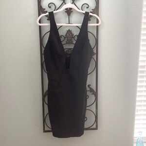 Low-cut little black dress